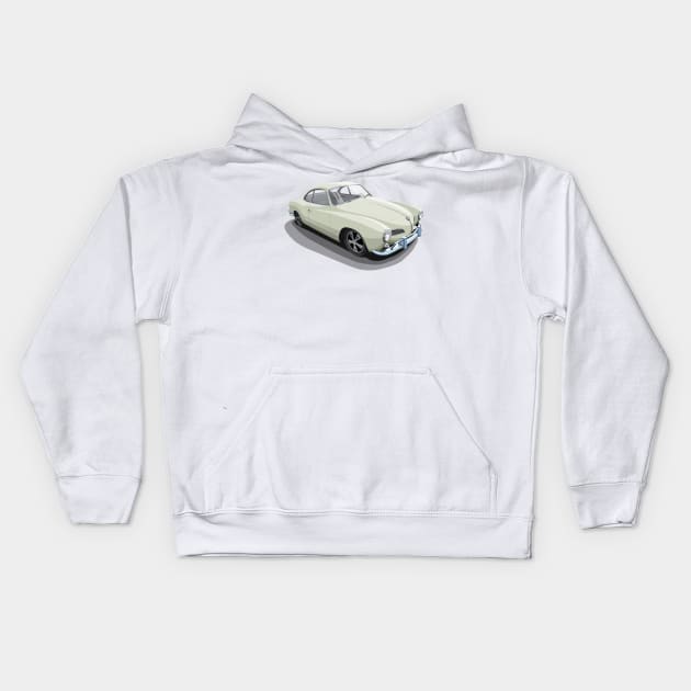 karmann ghia in beige Kids Hoodie by candcretro